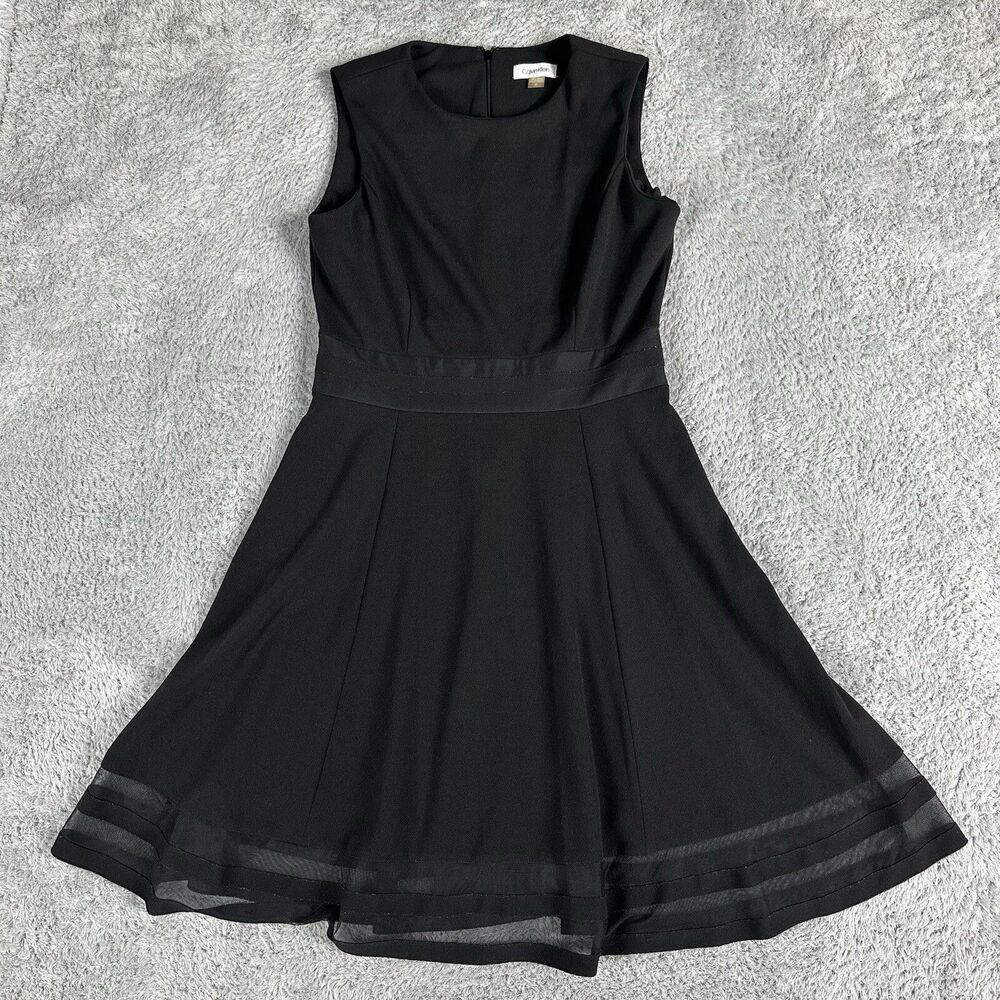Calvin Klein Women's Sleeveless Fit and Flare Dress 10 Tulle Formal LBD Event